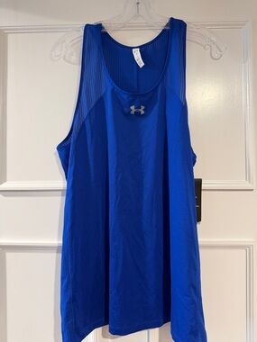 Women’s Under Armour Royal Blue Mesh Athletic Racerback Tank Top Size Large New